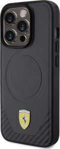 Ferrari FEHMP15LPTEK iPhone 15 Pro 6.1" czarny/black hardcase Carbon Metal Logo MagSafe 2