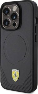 Ferrari FEHMP15LPTEK iPhone 15 Pro 6.1" czarny/black hardcase Carbon Metal Logo MagSafe 10