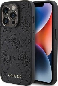 Guess Guess GUHCP15LP4EPMK iPhone 15 Pro 6.1" czarny/black hardcase Leather 4G Stamped 1