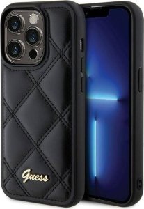 Guess Guess GUHCP15LPSQSQSK iPhone 15 Pro 6.1" czarny/black hardcase Quilted Metal Logo 1