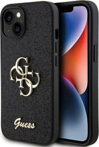 Guess Guess GUHCP15MHG4SGK iPhone 15 Plus / 14 Plus 6.7" czarny/black hardcase Glitter Script Big 4G 1