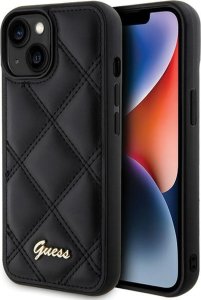 Guess Guess GUHCP15SPSQSQSK iPhone 15 / 14 / 13 6.1" czarny/black hardcase Quilted Metal Logo 1