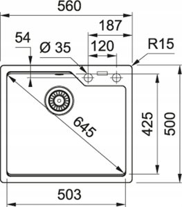 Zlewozmywak Franke Zlewozmywak 1k wbudowywany Fragranit+ Urban UBG 610-50 Onyx 2