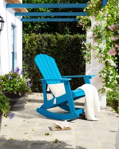Beliani Krzesło ogrodowe MDF Niebieski ADIRONDACK 9