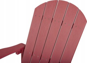 Beliani Krzesło ogrodowe MDF Czerwony ADIRONDACK 3