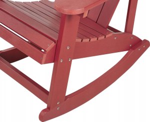 Beliani Krzesło ogrodowe MDF Czerwony ADIRONDACK 4