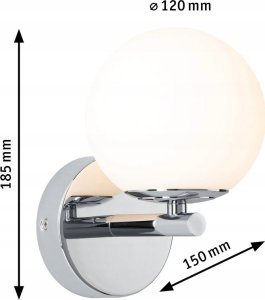 Kinkiet Paulmann Lampa ścienna łazienkowa GOVE LED 5W 400lm 3000K IP44 230V czarny matowy / metal / szkło 3