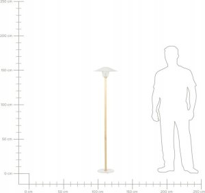 Lampa podłogowa Beliani Lampa podłogowa drewniana biała MOPPY 10