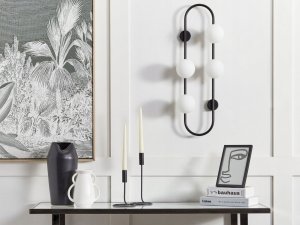 Kinkiet Beliani Lampa ścienna 4-punktowa metalowa czarna YANGO 2