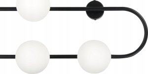 Kinkiet Beliani Lampa ścienna 4-punktowa metalowa czarna YANGO 3