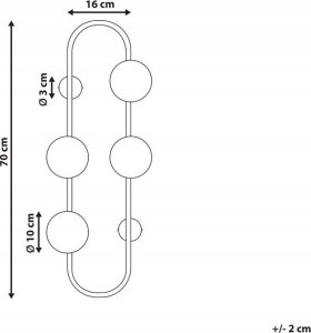 Kinkiet Beliani Lampa ścienna 4-punktowa metalowa czarna YANGO 6