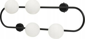 Kinkiet Beliani Lampa ścienna 4-punktowa metalowa czarna YANGO 7