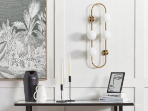 Kinkiet Beliani Lampa ścienna 4-punktowa metalowa złota YANGO 2