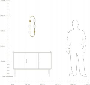 Kinkiet Beliani Lampa ścienna 4-punktowa metalowa złota YANGO 8