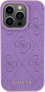 Guess Guess GUHCP15SP4EPMU iPhone 15 / 14 / 13 6.1" fioletowy/light purple hardcase Leather 4G Stamped 1