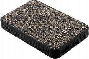 Powerbank Guess Guess Powerbank 15W GUPB5LP4GEGW 5000mAh brązowy/brown 4G Leather Metal Logo 3