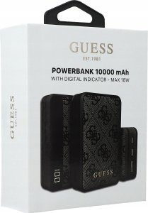 Powerbank Guess Guess Powerbank 18W GUPB10DP4GEGK 10000mAh czarny/black 4G Leather Metal Logo 5