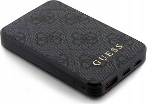 Powerbank Guess Guess Powerbank 15W GUPB5LP4GEGK 5000mAh czarny/black 4G Leather Metal Logo 3