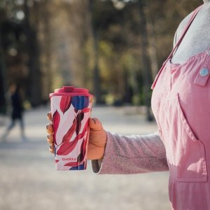 Quokka Kubek Cafe Podwójna Ściana - Kubek z podwójnymi ściankami 450 ml (Satsuma) 2