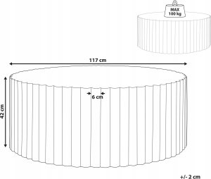 Beliani Okrągły stolik kawowy biały POZZA 3