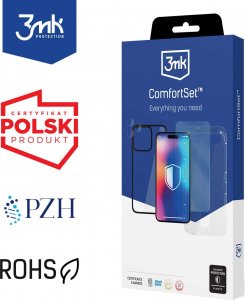 3MK Etui +szkło ekran +obiektyw do iPhone 15 Plus Zestaw 3mk Comfort Set 4in1 case lens hartowane 6