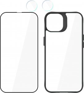 3MK Etui +szkło ekran +obiektyw do iPhone 15 Plus Zestaw 3mk Comfort Set 4in1 case lens hartowane 7