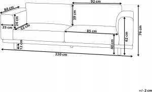 Beliani Sofa 3-osobowa szara NIVALA 9