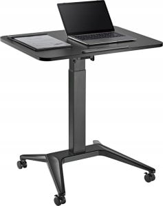 Podstawka pod laptopa Maclean Mobilne biurko stolik na laptop Maclean, czarne, pneumatyczna regulacja wysokości, 80x52cm, 8kg max, 109cm wys, MC-453B 1