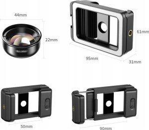 Apexel Obiektyw Makro Do Telefonu Smartfona 100mm Hd + Lampa Led 40 / Cri 95+ / Apl-hb100fl23 11