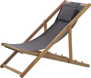 Beliani Leżak ogrodowy i zestaw 2 wymiennych tkanin (różne warianty) jasne drewno AVELLINO 4