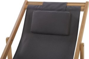 Beliani Leżak ogrodowy i zestaw 2 wymiennych tkanin (różne warianty) jasne drewno AVELLINO 6