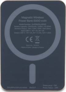 Powerbank Guess Guess Powerbank indukcyjny 15W GUPBM5AL4DMD 5000mAh złoty/gold MagSafe 4G Strassed Metal Logo 4