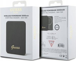 Powerbank Guess Metal Script Logo 5000mAh Czarny 5