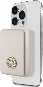 Powerbank Guess Guess Powerbank indukcyjny 5W GUPBM3AL4DMD 3000mAh złoty/gold MagSafe 4G Strassed Metal Logo 3