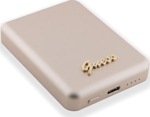 Powerbank Guess Guess Powerbank indukcyjny 15W GUPBM5ALGSGD 5000mAh złoty/gold MagSafe Metal Script Logo 2