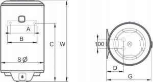 Bojler Atlantic Elektryczny ogrzewacz wody OPR'O+ V 80L ogrzewacz wody APE 2