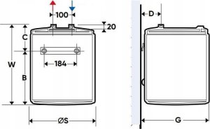 Bojler Atlantic Elektryczny ogrzewacz wody OPRO SMALL mała pojemność, model w wersji SLIM 30l 4