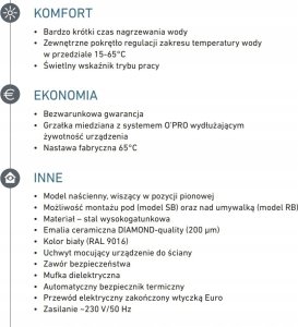 Bojler Atlantic Elektryczny ogrzewacz wody OPRO SMALL mała pojemność, model w wersji SLIM 30l 5