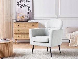 Beliani Fotel Jasnoszary SOBY 2