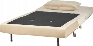 Beliani Sofa rozkładana welurowa jednoosobowa beżowa FARRIS 6