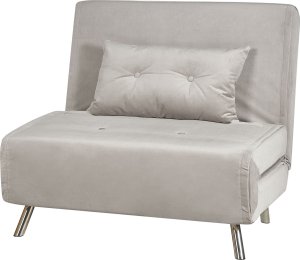 Beliani Sofa rozkładana welurowa jasnoszara FARRIS 11