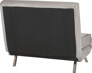 Beliani Sofa rozkładana welurowa jasnoszara FARRIS 14