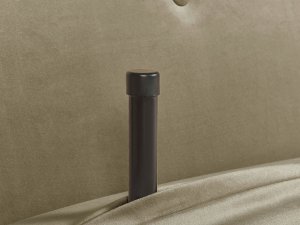 Beliani Sofa rozkładana welurowa zielona oliwkowa FARRIS 17