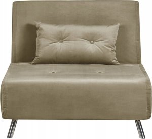 Beliani Sofa rozkładana welurowa zielona oliwkowa FARRIS 2
