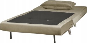 Beliani Sofa rozkładana welurowa zielona oliwkowa FARRIS 7