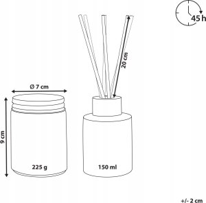 Beliani Zestaw zapachowy świeca sojowa i dyfuzor z patyczkami złoty bursztyn DARK ELEGANCE 6