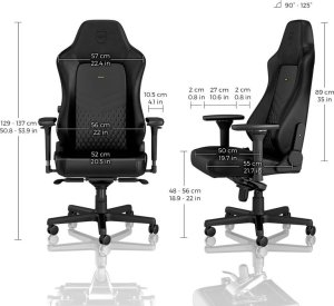 Fotel Noblechairs HERO z prawdziwej skóry - czarny/czarny (GAGC-118) 3