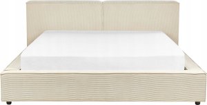 Beliani Łóżko sztruksowe 180 x 200 cm beżowe LINARDS 5