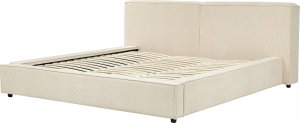 Beliani Łóżko sztruksowe 180 x 200 cm beżowe LINARDS 6