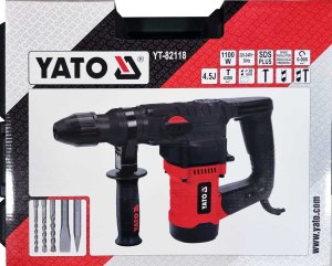 Młotowiertarka Yato MÅOT SDS+ 1100W, 3 FUNKCJE + WIERTÅA I DÅUTA 17